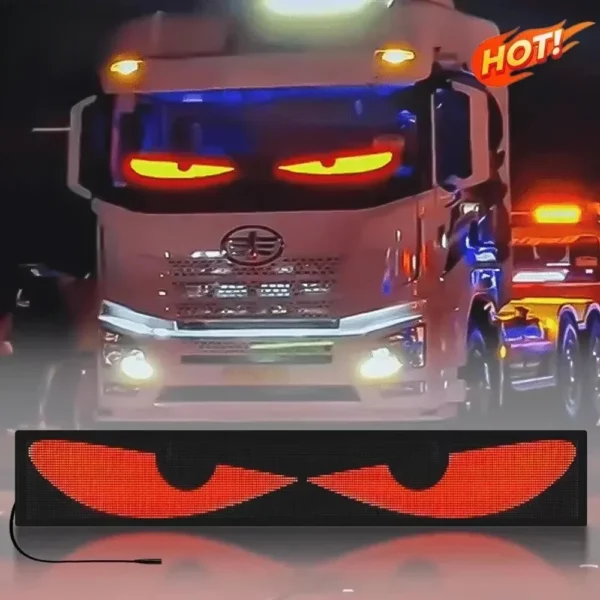 Truck Car Devil Eye LED Pixel Panel Light Remote Control Soft Foldable Lighting Scrolling For Board Windshield 12V 24V - Image 2