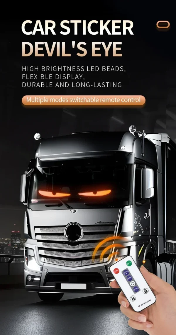 Truck Car Devil Eye LED Pixel Panel Light Remote Control Soft Foldable Lighting Scrolling For Board Windshield 12V 24V - Image 13