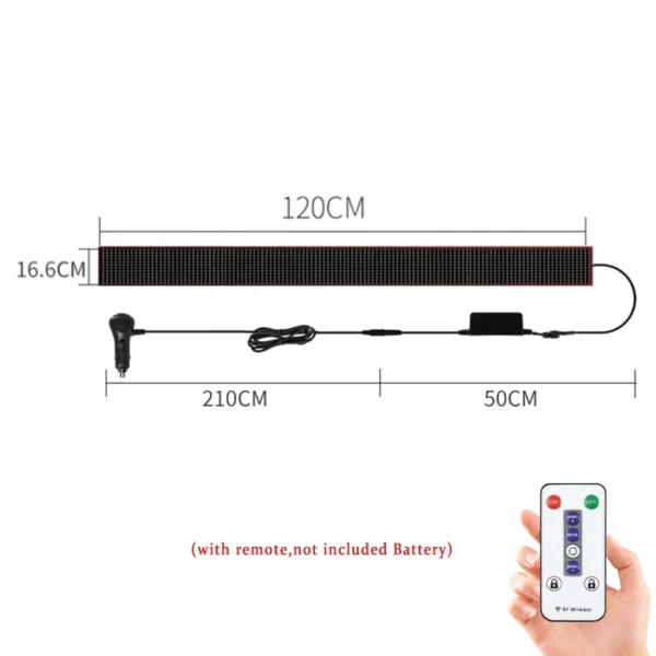 Truck Car Devil Eye LED Pixel Panel Light Remote Control Soft Foldable Lighting Scrolling For Board Windshield 12V 24V - Image 7