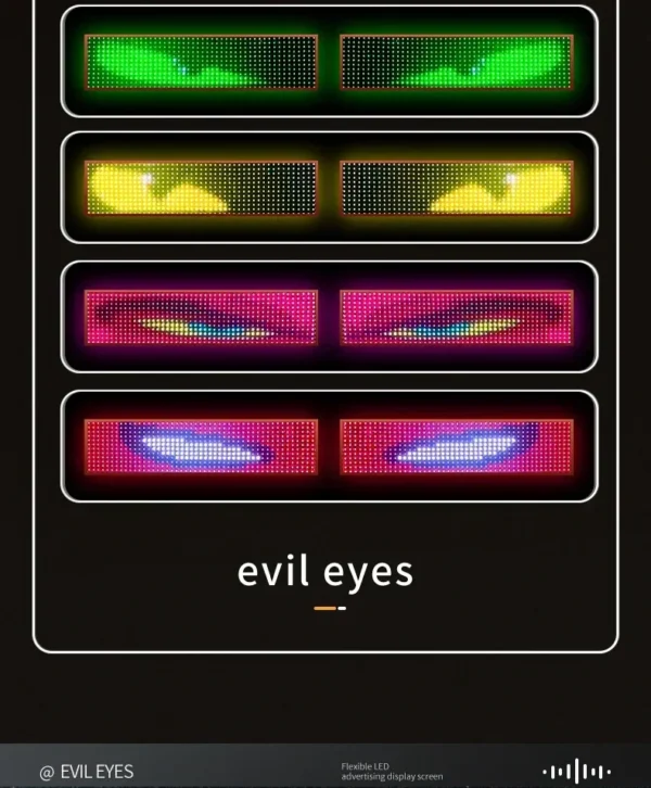 Truck Car Devil Eye LED Pixel Panel Light Remote Control Soft Foldable Lighting Scrolling For Board Windshield 12V 24V - Image 20