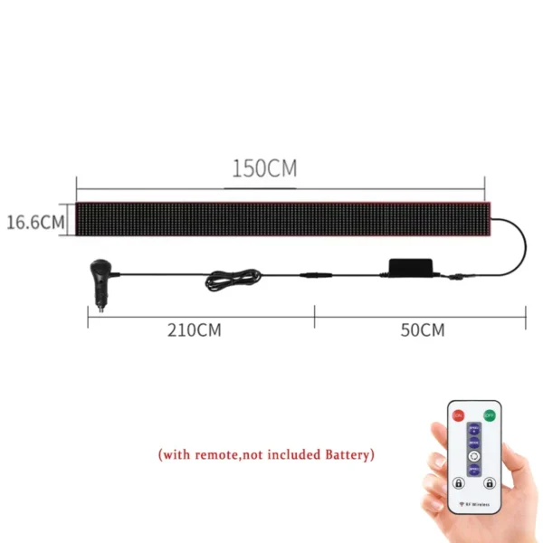 Truck Car Devil Eye LED Pixel Panel Light Remote Control Soft Foldable Lighting Scrolling For Board Windshield 12V 24V - Image 8