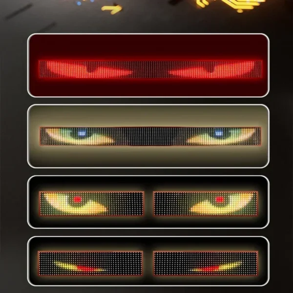Truck Car Devil Eye LED Pixel Panel Light Remote Control Soft Foldable Lighting Scrolling For Board Windshield 12V 24V - Image 6