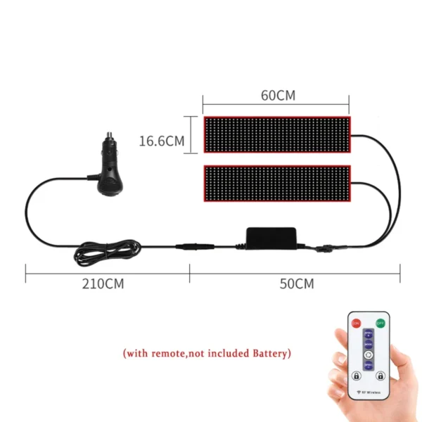 Truck Car Devil Eye LED Pixel Panel Light Remote Control Soft Foldable Lighting Scrolling For Board Windshield 12V 24V - Image 12