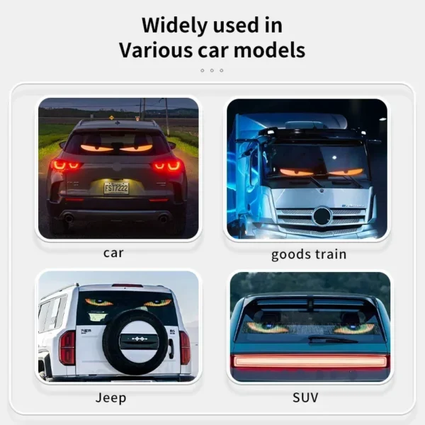 Truck Car Devil Eye LED Pixel Panel Light Remote Control Soft Foldable Lighting Scrolling For Board Windshield 12V 24V - Image 4