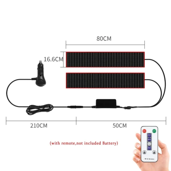 Truck Car Devil Eye LED Pixel Panel Light Remote Control Soft Foldable Lighting Scrolling For Board Windshield 12V 24V - Image 10