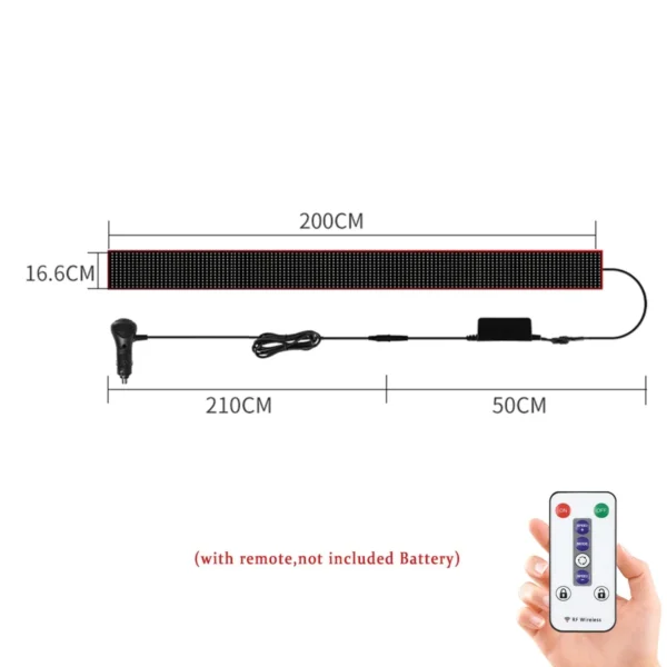 Truck Car Devil Eye LED Pixel Panel Light Remote Control Soft Foldable Lighting Scrolling For Board Windshield 12V 24V - Image 11