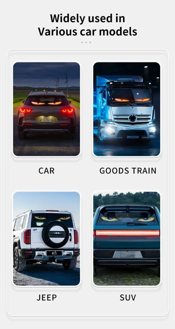 Truck Car Devil Eye LED Pixel Panel Light Remote Control Soft Foldable Lighting Scrolling For Board Windshield 12V 24V - Image 15