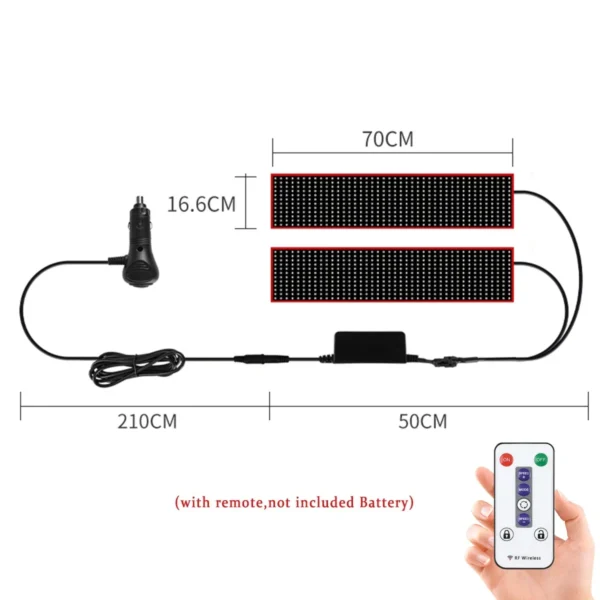 Truck Car Devil Eye LED Pixel Panel Light Remote Control Soft Foldable Lighting Scrolling For Board Windshield 12V 24V - Image 9
