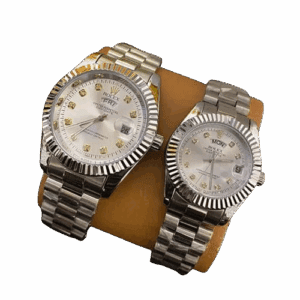 Rolex Couple Watch Set – His & Hers Silver Stainless Steel Luxury Timepieces