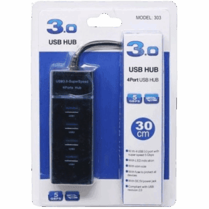 4 Port USB 3.0 Hub – High-Speed Multiport Splitter for Laptop & Desktop
